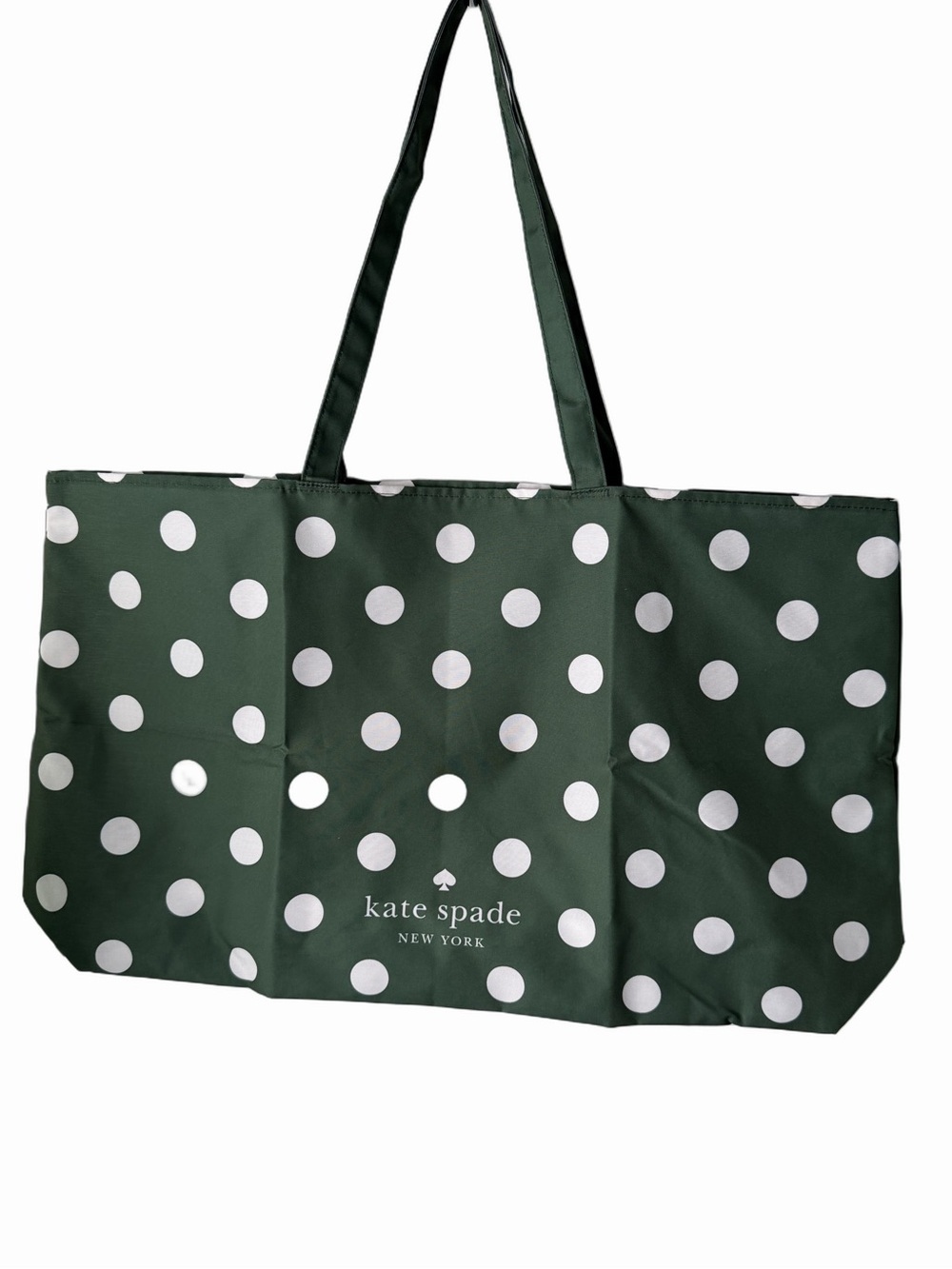Kate Spade Green and White Polka Dot Tote Bag